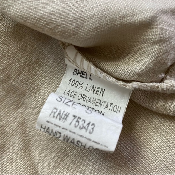 Carla Conti Italian Linen Swing Jacket Cardigan Crochet Accent - Picture 6 of 8